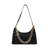 Embossed PU Leather Chain Shoulder Bag Zipper