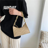 Embossed PU Leather Chain Shoulder Bag Zipper