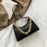 Embossed PU Leather Chain Shoulder Bag Zipper