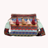 Vintage Ethnic Style Bucket Shoulder Bag for Travel