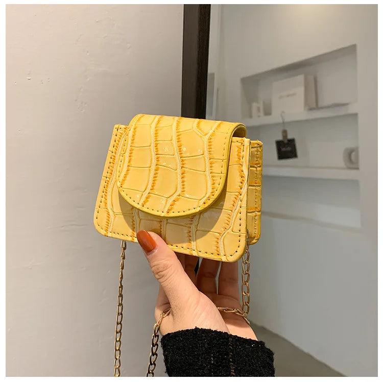Stone Pattern Shoulder Bag Chain Shoulder Bag