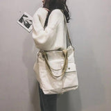 Waterproof Nylon Shopper Bag Large Capacity Tote Shoulder Handbag
