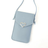 Mini PU Shoulder Bag Heart Shaped Retro Handbag