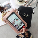 Mini PU Shoulder Bag Heart Shaped Retro Handbag