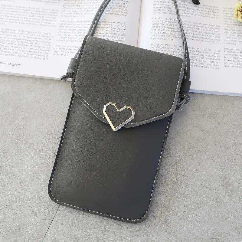 Mini PU Shoulder Bag Heart Shaped Retro Handbag