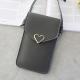 Mini PU Shoulder Bag Heart Shaped Retro Handbag
