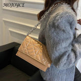 Women PU Leather Chain Flap Shoulder Bag Quilted Handbag Armpit Bag