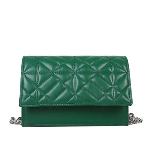 Women PU Leather Chain Flap Shoulder Bag Quilted Handbag Armpit Bag