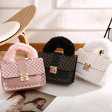 Plush Small Square Bag Mini Handbag Chain Bag Crossbody Bags