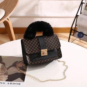 Plush Small Square Bag Mini Handbag Chain Bag Crossbody Bags