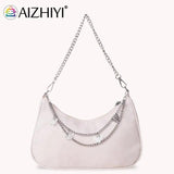 Mini Shoulder Bag Women Hobos Handbag Purse, Retro Solid Chain Butterfly