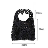 Leisure Shoulder Bag Woven Lace Flower Crochet Hook Cotton Handbags
