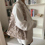 Leisure Shoulder Bag Woven Lace Flower Crochet Hook Cotton Handbags