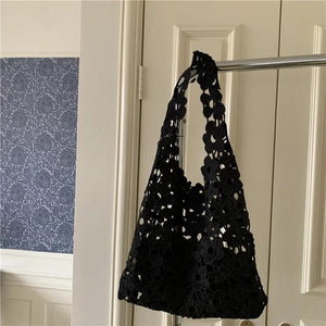 Leisure Shoulder Bag Woven Lace Flower Crochet Hook Cotton Handbags