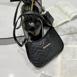 Embroidered Underarm Shoulder Bag Lingge Handbag