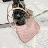 Embroidered Underarm Shoulder Bag Lingge Handbag