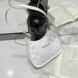 Embroidered Underarm Shoulder Bag Lingge Handbag