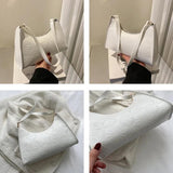 Women's Solid Underarm Handbag Single Shoulder Travel Beach Bag