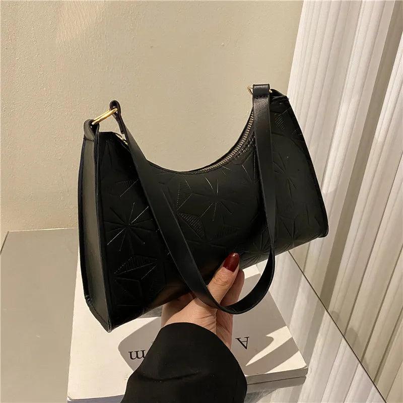 Women's Solid Underarm Handbag Single Shoulder Travel Beach Bag