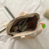 Canvas Bear Satchel Travel Purse Handbag Women Zipper Bag Preppy Style