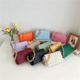 PU Leather Shoulder Bag with Metal Chain Strap