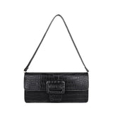 Vintage Crocodile Pattern Underarm Bag for Women Ladies Shoulder Bag