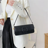 Vintage Crocodile Pattern Underarm Bag for Women Ladies Shoulder Bag