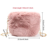 Leopard Shoulder Bag Fluffy Plush Autumn Winter Vintage Handbags