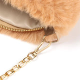 Leopard Shoulder Bag Fluffy Plush Autumn Winter Vintage Handbags