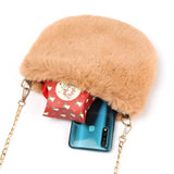 Leopard Shoulder Bag Fluffy Plush Autumn Winter Vintage Handbags