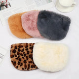 Leopard Shoulder Bag Fluffy Plush Autumn Winter Vintage Handbags