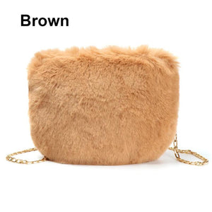 Leopard Shoulder Bag Fluffy Plush Autumn Winter Vintage Handbags