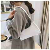 Plaid Pattern Bags Woven PU Leather Shoulder Bags for Women Handbag