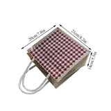 Houndstooth Cloth Tote Bag Plaid Beach Shoulder Bag Canvas Crossbody