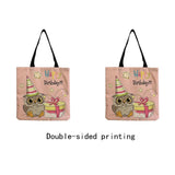 Travel Ladies Owl Print Shoulder Bag Eco Friendly Tote Handbag