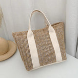 Boho Woven Handbag Large Rattan Tote Beach Travel Women Gift