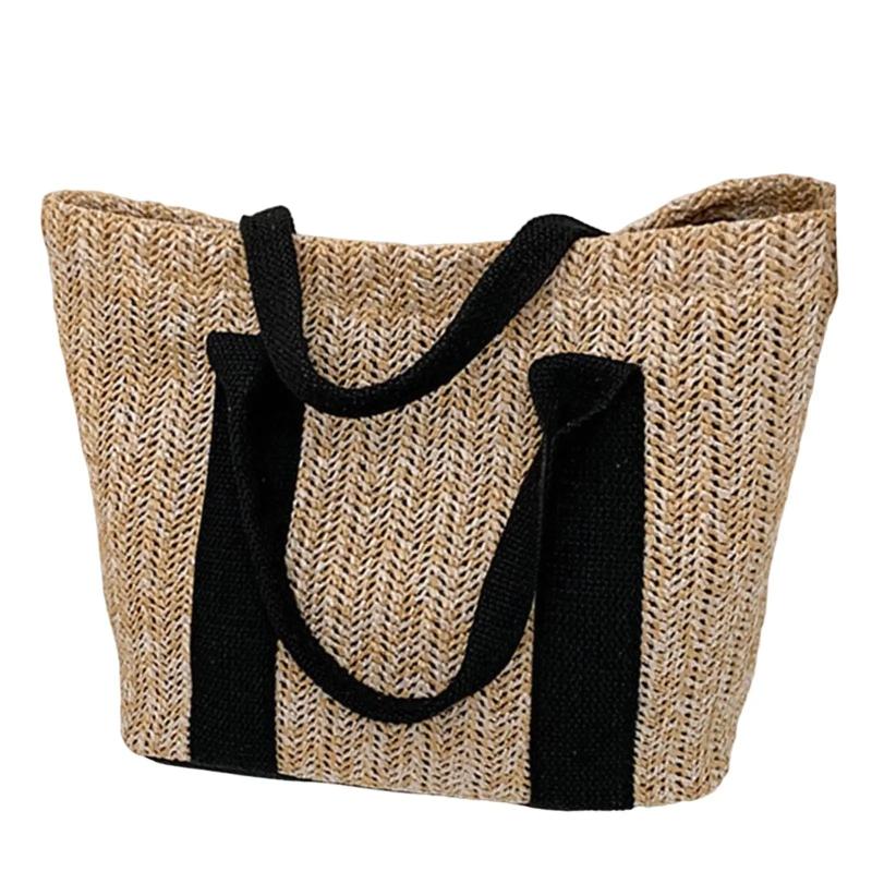 Boho Woven Handbag Large Rattan Tote Beach Travel Women Gift