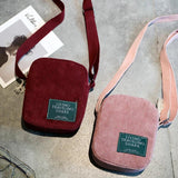 Corduroy Brown Crossbody Bag for Women