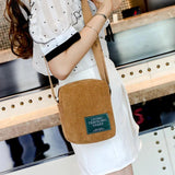 Corduroy Brown Crossbody Bag for Women