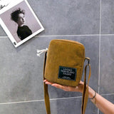Corduroy Brown Crossbody Bag for Women