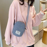 Small Corduroy Shoulder Bag with Letter Embroidery