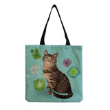 Cartoon Animal Printed Eco Reusable Handbag Shopping Tote Women