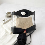 Female Two Piece Set PVC Shoulder Messenger Heart Bag