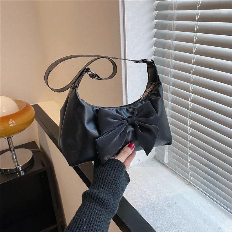 Women's Bow Tie Tote Bag Shoulder Handbag on Sale