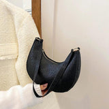 Women's PU Leather Shoulder Bag Retro Casual Handbag Glitter Sequin Clutch