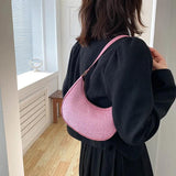 Women's PU Leather Shoulder Bag Retro Casual Handbag Glitter Sequin Clutch