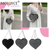 Heart Shaped Rhinestone Bag Shoulder Handbag for Women