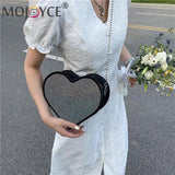 Heart Shaped Rhinestone Bag Shoulder Handbag for Women