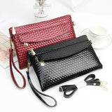 Women Shoulder Bag PU Leather Crossbody Bag Diamond Lattice Wallet Clutch