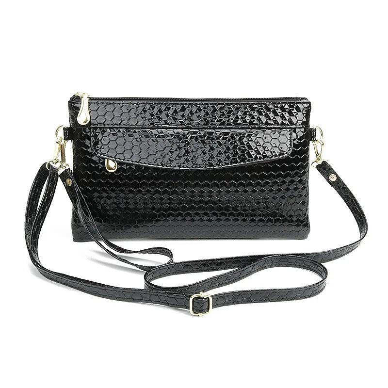 Women Shoulder Bag PU Leather Crossbody Bag Diamond Lattice Wallet Clutch
